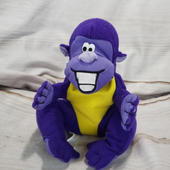 Purple Gorilla Beanbag Plush Toy Zyrtec Promo Monkey 6 Inch 1998 - Picture 1 of 8